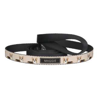 Red Headed Tricolor Pembroke Welsh Corgi And Name Pet Leash