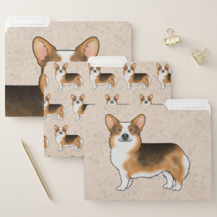 Red Headed Tricolor Pembroke Welsh Corgi Cute Dog File Folder
