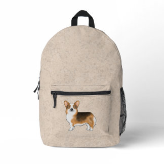 Red Headed Tricolor Pembroke Welsh Corgi Cute Dog Printed Backpack