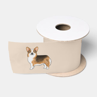 Red Headed Tricolor Pembroke Welsh Corgi Cute Dog Satin Ribbon