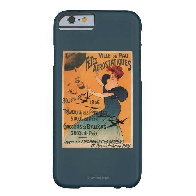 Red-Headed Woman Awaits Balloons Birds Poster Case-Mate iPhone Case (Back)