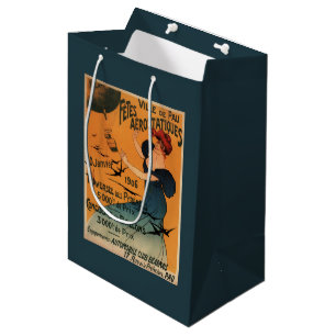 Red-Headed Woman Awaits Balloons Birds Poster Medium Gift Bag