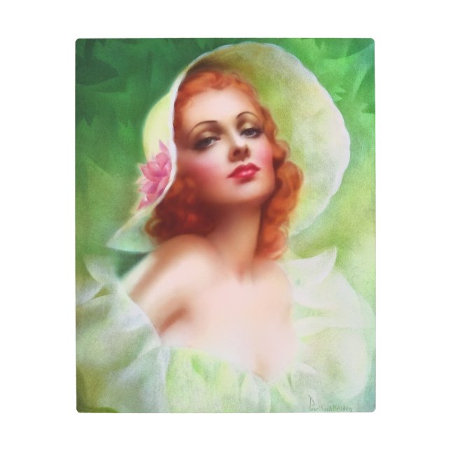 Red Headed Woman by Pearl Frush Brudon Metal Print (Front)