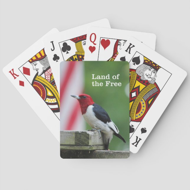 Red-headed Woodpecker 2 Poker Cards (Back)
