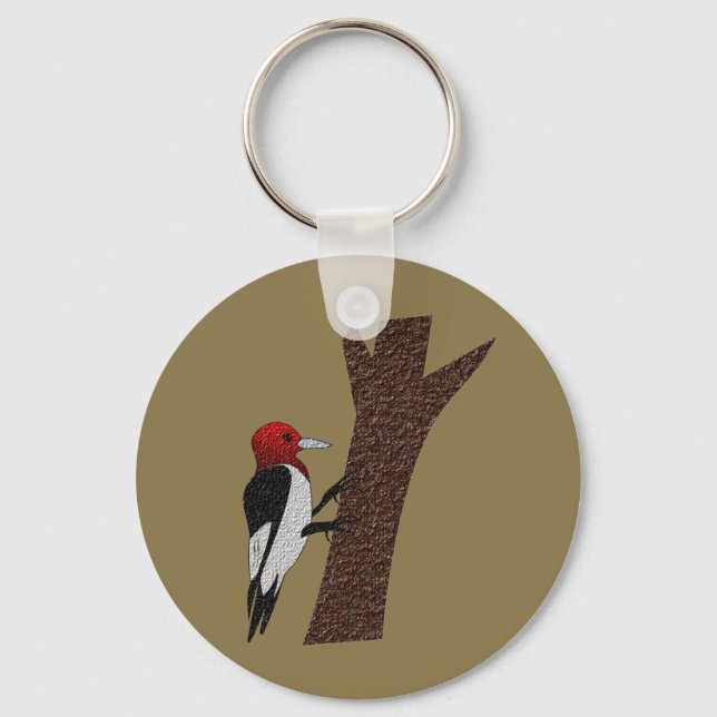 Red Headed Woodpecker Keychain (Front)