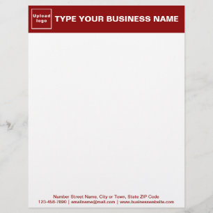 Red Header and Texts on Footer of Business Letterhead