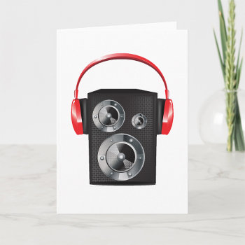 Red Headphones Greeting Cards by spudcreative at Zazzle
