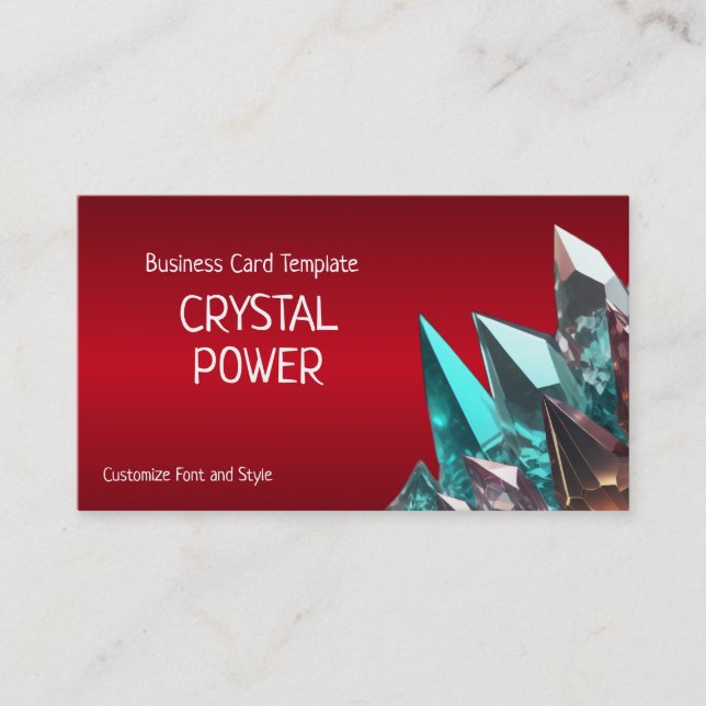 Red Healing Crystals - Mineral Quartz Crystals Business Card (Front)