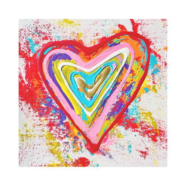 Red Heart 16 x 16 Metal Wall Art (Front)