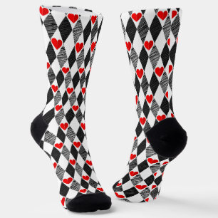 Red Heart Abstract Socks