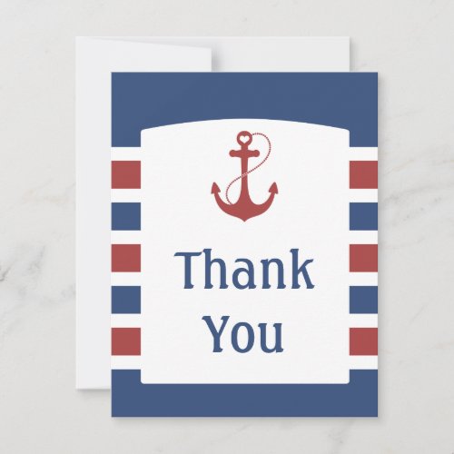 Red Heart Anchor Wedding Thank You