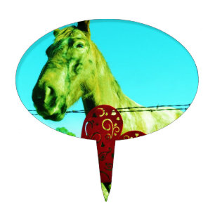 Red Heart and Horse Cake Topper