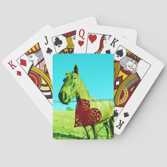 Red Heart and  Horse Poker Cards (Back)