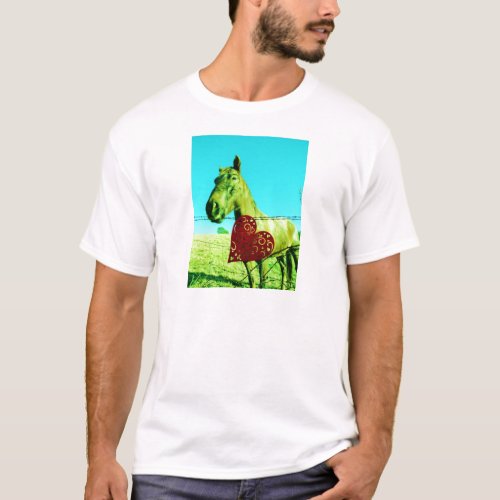 Red Heart and  Horse T_Shirt