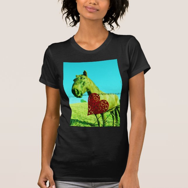 Red Heart and  Horse T-Shirt (Front)
