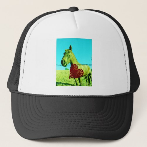 Red Heart and  Horse Trucker Hat