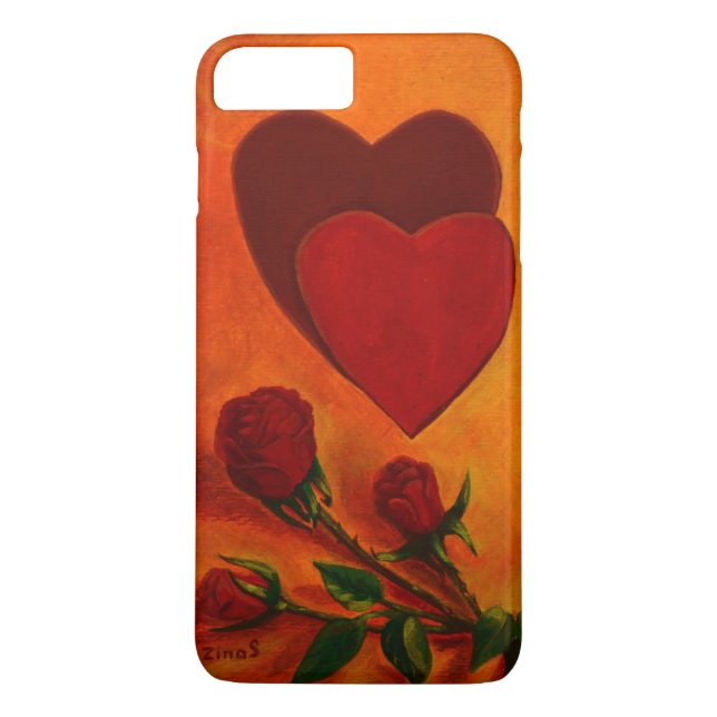 Red Heart and roses Case-Mate iPhone Case (Back)