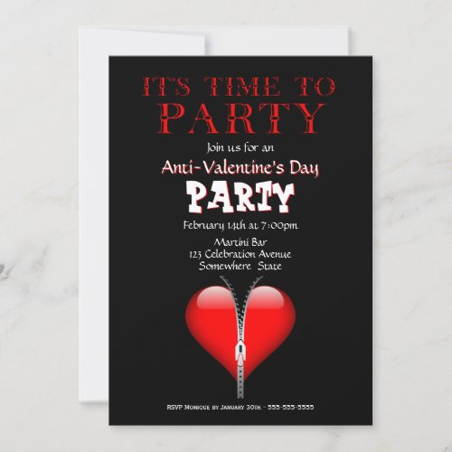 Red Heart Anti_Valentines Day Party Invitation