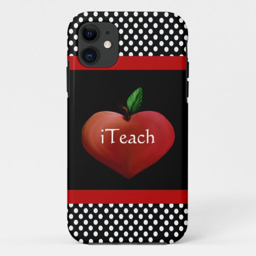 Red Heart Apple Teachers iPhone 5 Case