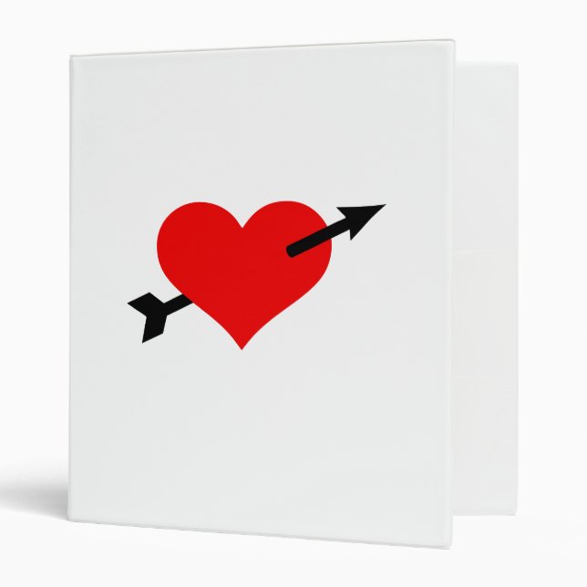 Red heart arrow 3 ring binder (Front/Inside)