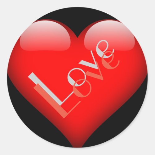 Red Heart Attractive Parisian Love Wedding Classic Round Sticker