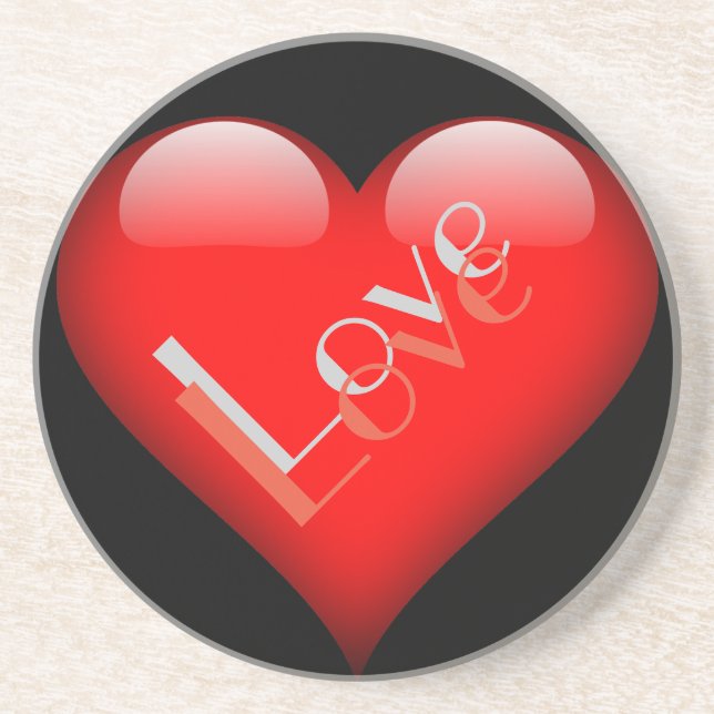 Red Heart Attractive Parisian Love Wedding Coaster (Front)