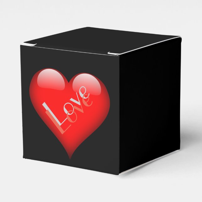 Red Heart Attractive Parisian Love Wedding Favor Boxes (Front Side)