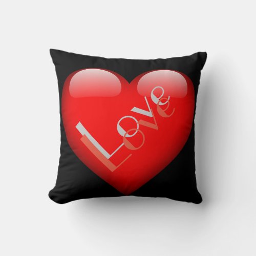 Red Heart Attractive Parisian Love Wedding Throw Pillow