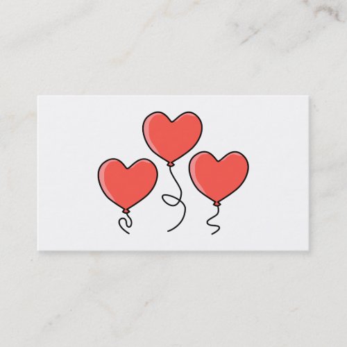 Red Heart Balloons. Business Card Templates