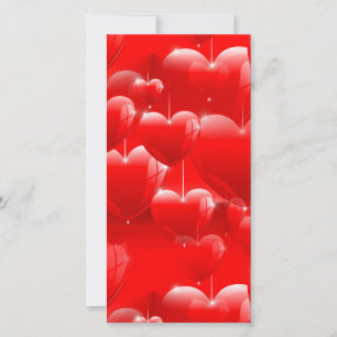 red heart balloons holiday card