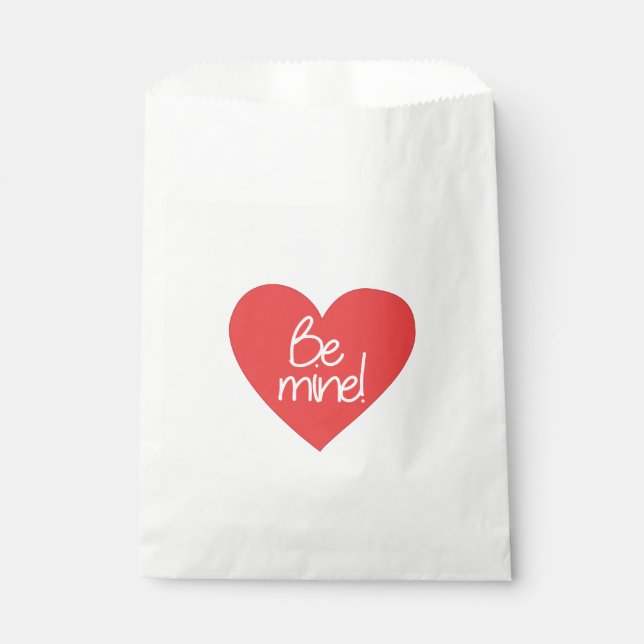 Red Heart Be Mine Favor Bag (Front)