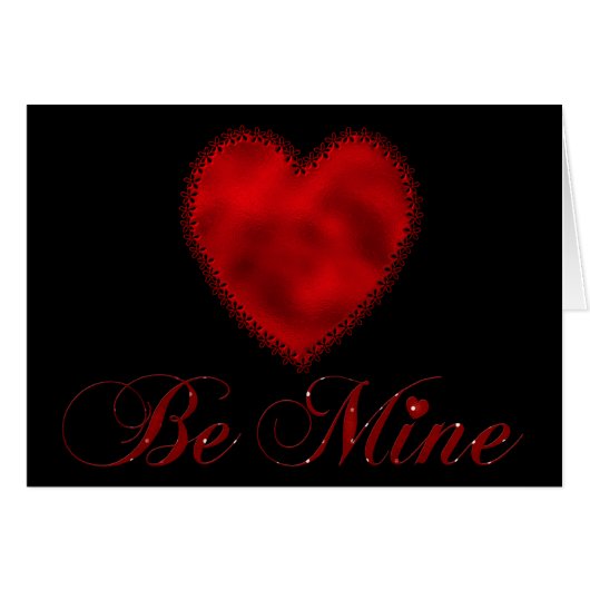Red Heart Be Mine Greeting Card (Front Horizontal)