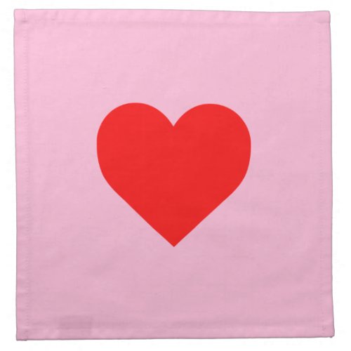 Red Heart Beat Pastel Pink Cloth Napkin
