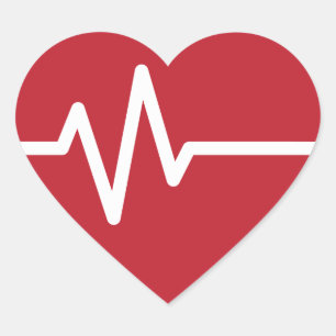 Red Heart Beats Sticker