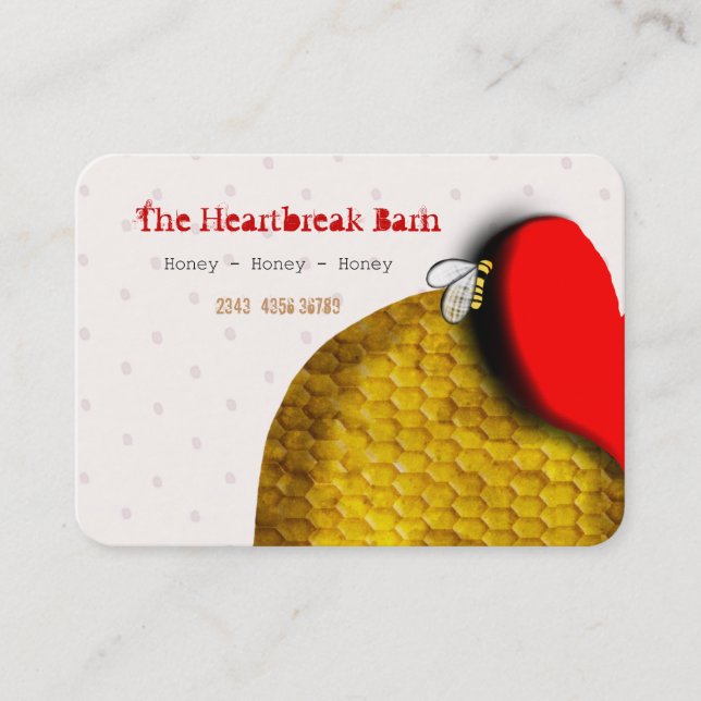 Red Heart Bee business card (Front)