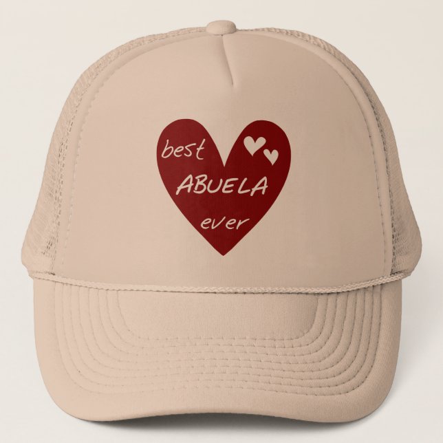 Red Heart Best Abuela Ever T-shirts and Gifts Trucker Hat (Front)