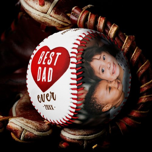 Red Heart Best Dad Ever 2 Photo Collage  Baseball