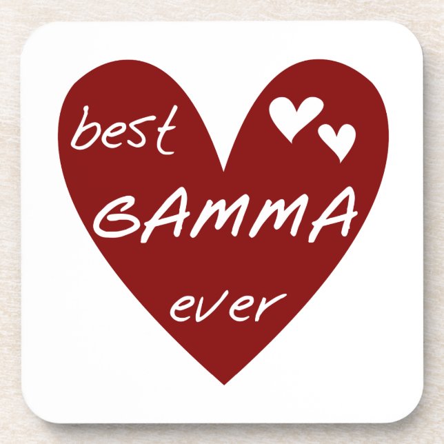 Red Heart Best Gamma Ever Gifts Beverage Coaster (Front)