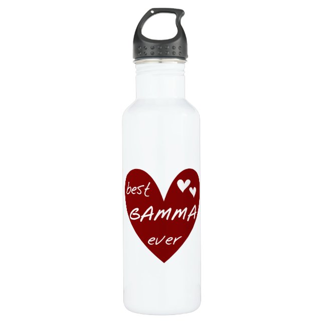 Red Heart Best Gamma Ever Stainless Steel Water Bottle (Front)