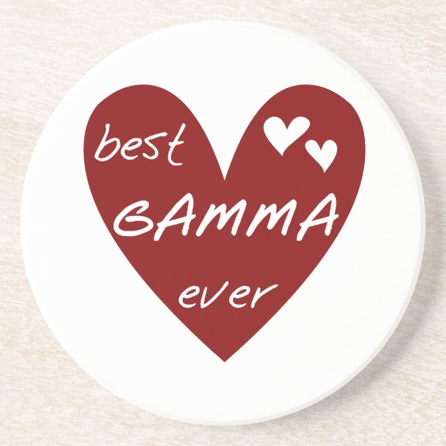 Red Heart Best Gamma Ever Tshirts and Gifts Drink Coaster (Front)