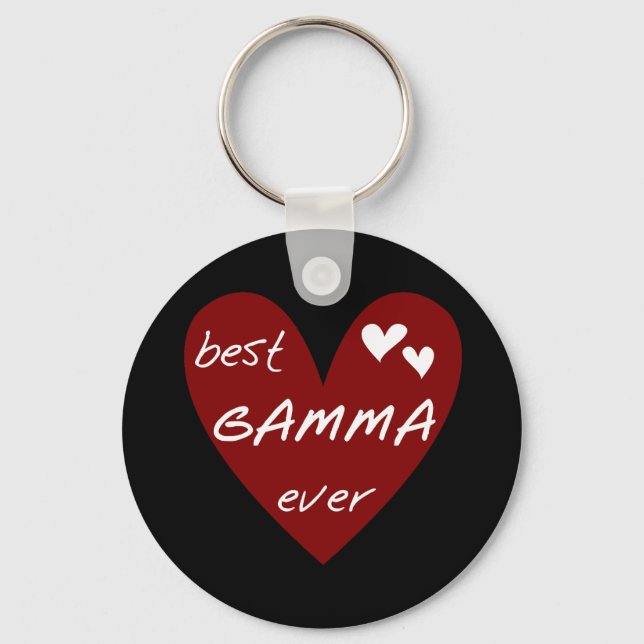 Red Heart Best Gamma Ever Tshirts and Gifts Keychain (Front)