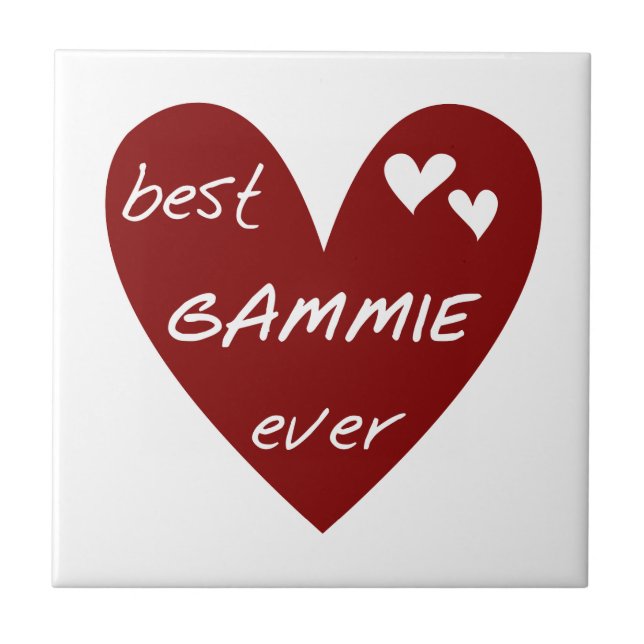 Red Heart Best Gammie Ever Gifts Ceramic Tile (Front)