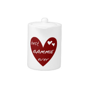 Red Heart Best Gammie Ever Gifts Teapot