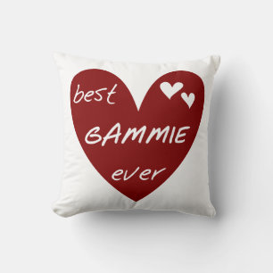 Red Heart Best Gammie Ever Gifts Throw Pillow
