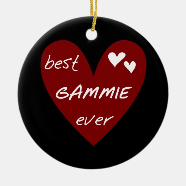 Red Heart Best Gammie Ever Tshirts and Gifts Ceramic Ornament (Front)