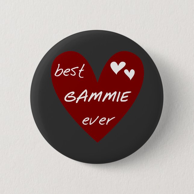 Red Heart Best Gammie Ever Tshirts and Gifts Pinback Button (Front)