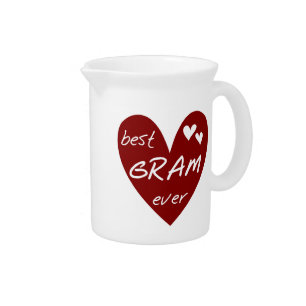 Red Heart Best Gram Ever Gifts Beverage Pitcher