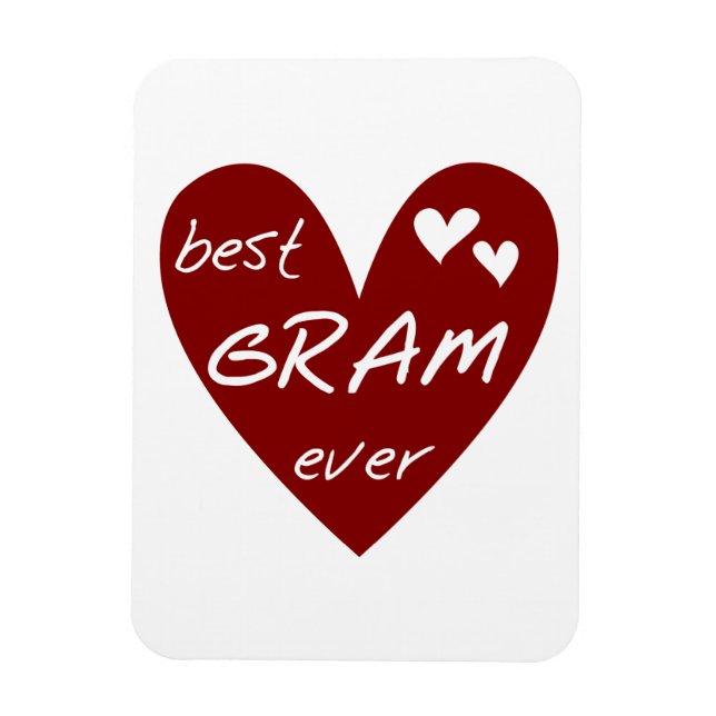Red Heart Best Gram Ever Gifts Magnet (Vertical)