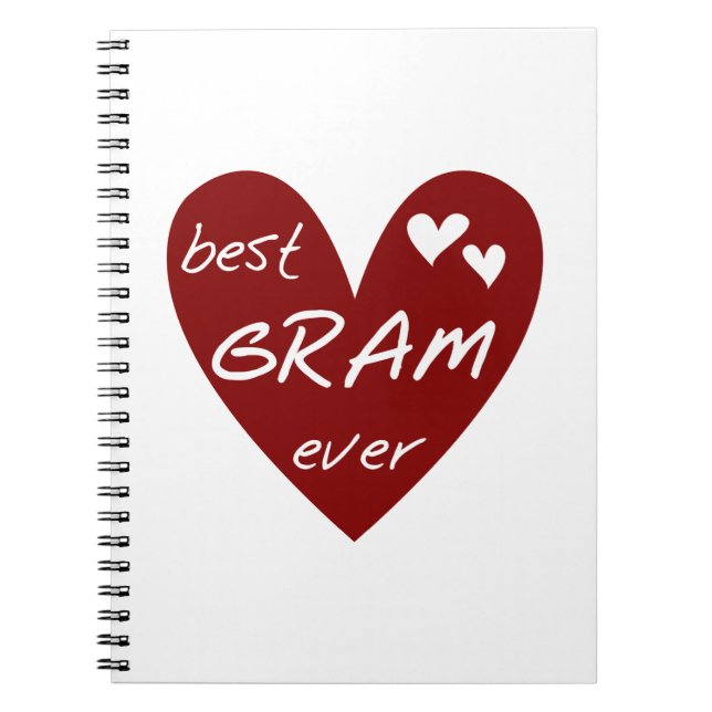 Red Heart Best Gram Ever Gifts Notebook (Front)