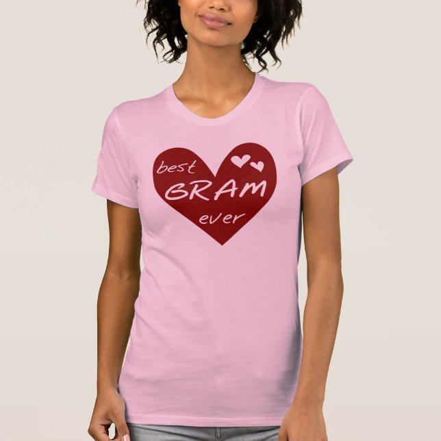 Red Heart Best Gram Ever Tshirts and Gifts (Front)